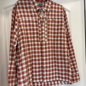 Simms Men's Orange Plaid Shirt